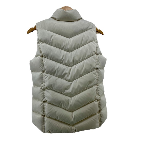 Lands End Down Vest Women's XS Ivory White Puffer Quilted Zip Front - Picture 5 of 11
